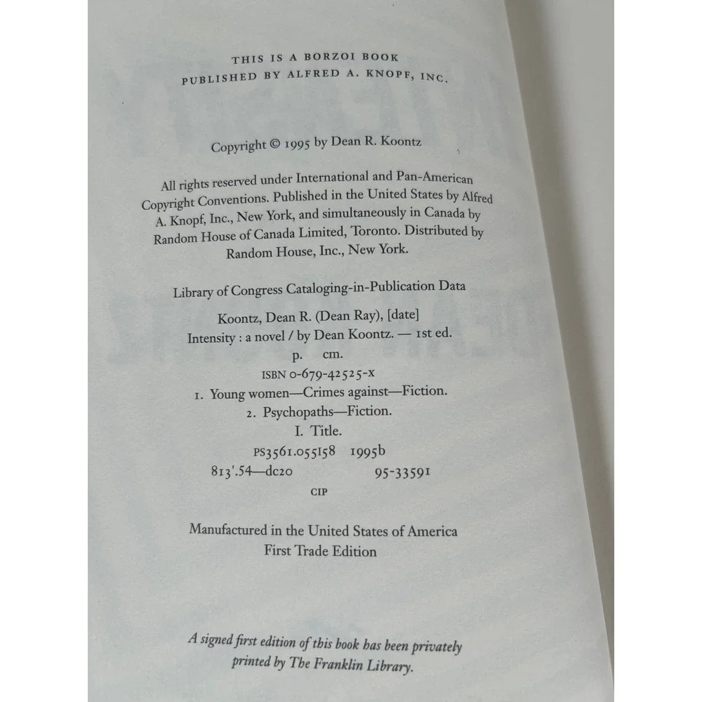 Alfred A. Knopf intensity by